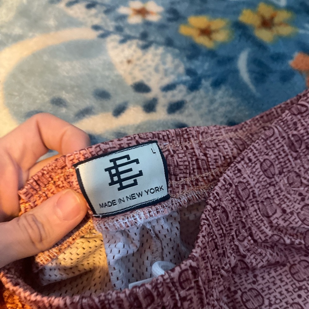 Eric Emanuel Maroon Patterned Athletic Shorts NWT - image 1